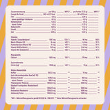 Nährwerttabelle der noola Energy Sticks Mango-Maracuja, zuckerfrei